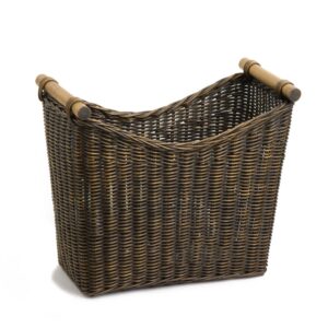 Narrow Handwoven Wicker Magazine Basket