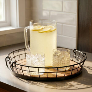 Decorative Metal Countertop Serving Tray