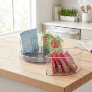 Rotating Pantry Storage Turntable with Removable Bins