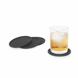 Four Piece Coaster Set with Holder