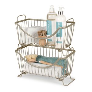 Compact Open Wire Storage Basket Bin