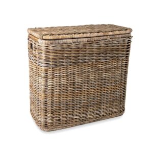3-Compartment Natural Handwoven Wicker Laundry Hamper