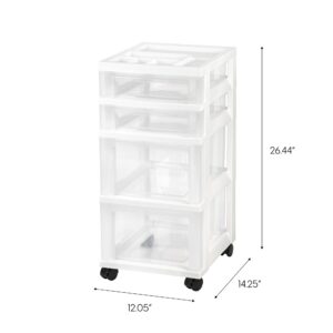 Mobile 4 Drawer Storage Organizer Cart