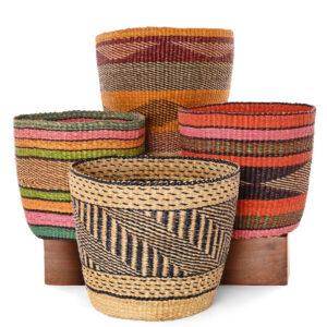 Inky and Natural Woven Basket