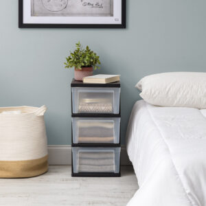 Clear 3 Drawer Storage Organizer 2 Pack