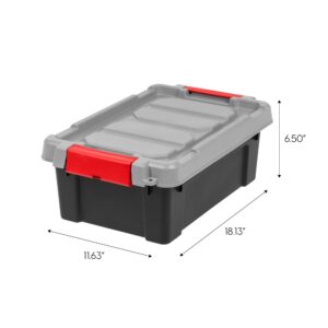 Heavy Duty Stackable Lidded Plastic Storage Container 3 Gallon