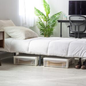 Stackable Underbed Sliding Storage Box 22 Quart 2 Pack