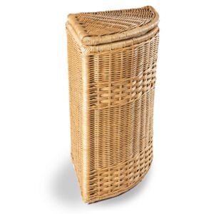 Corner Wicker Laundry Hamper with Practical Detail