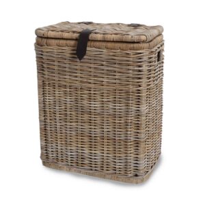 Divided Natural Wicker Recycling Basket with Practical Detail