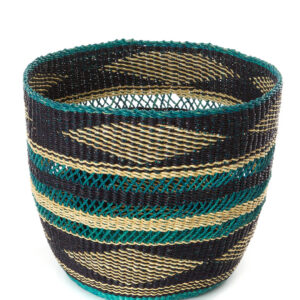 Teal & Midnight Blue Lace Weave Basket