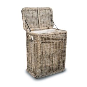 Narrow Rectangular Natural Laundry Hamper for Everyday Storage