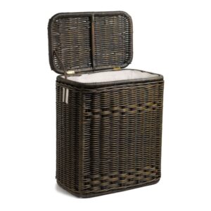 Handwoven Narrow Rectangular Wicker Laundry Hamper