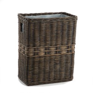 Large Woven Waste Bin with Metal Liner for Everyday Storage