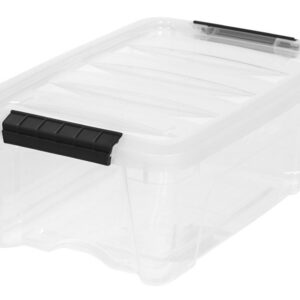 Clear Stackable Lidded Plastic Storage Container 12 Quart