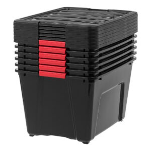Stackable Lidded Plastic Storage Container 54 Quart