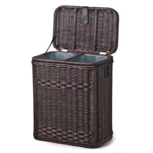 Handwoven Wicker Divided Recycling Basket