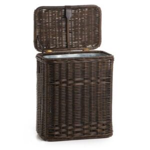 Wicker Kitchen Trash Basket with Metal Liner with Practical Detail